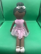 Target Pillowfort Plush 21” Ballerina Rag Doll Bedroom Pillow African American
