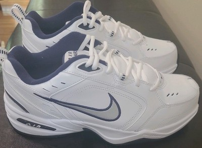 Men's New Nike Air Monarch IV Size 10 4E Wide Navy And White