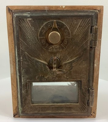 Vtg Post Office Box Combination Lock Eagle Door Bank Lock Box