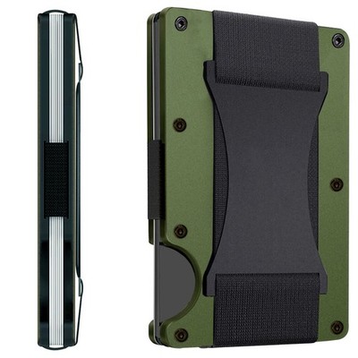 EDGE Slim RFID Minimalist Aluminum Card Holder Wallets for Men with cash strap