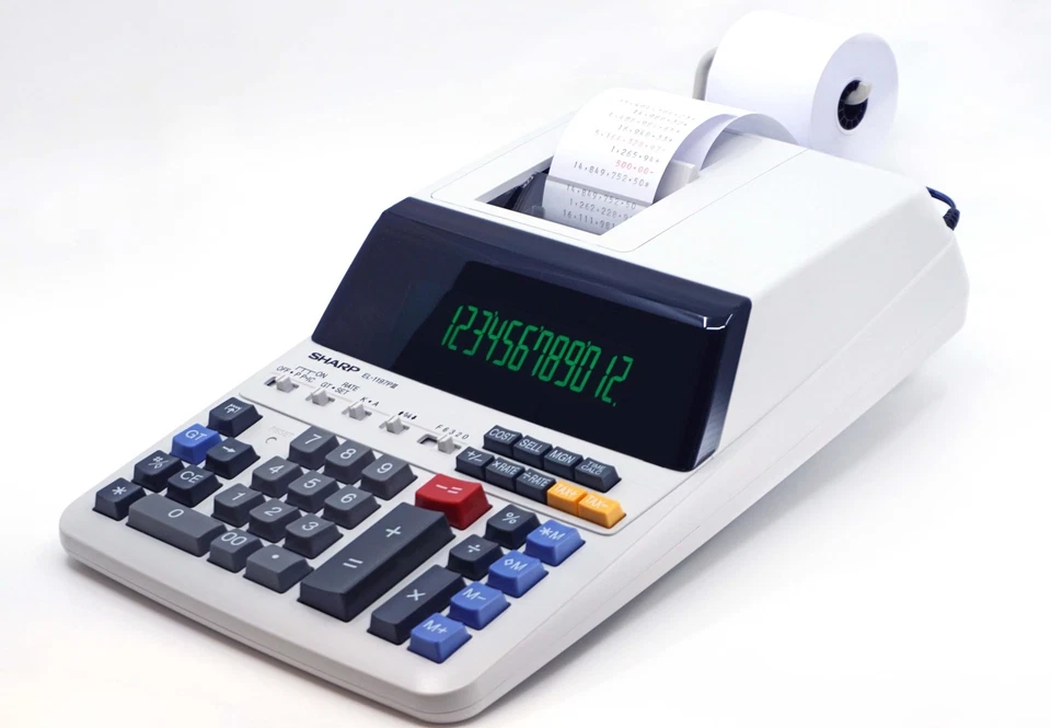 EL-1197PIII Heavy Duty Color Printing Calculator with Clock and Calendar - Image 4 of 4
