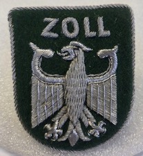 Aufn&auml;her Patch Zoll - &Auml;rmelaufn&auml;her Zoll BRD handgestickt Metallfaden Silber