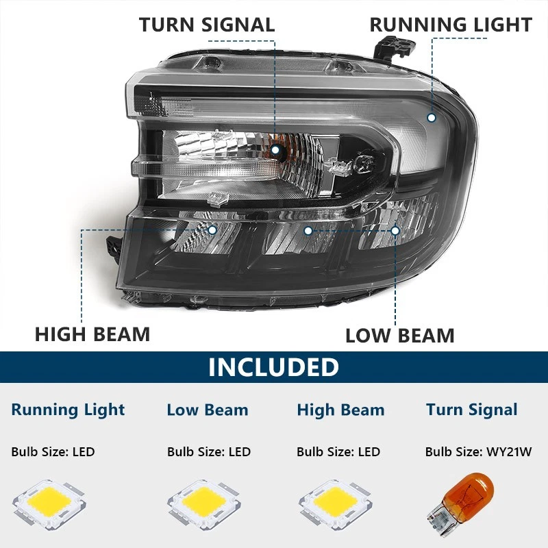 Pair For Ford Maverick 2022-2026 Black Headlights Lamp w/ LED DRL LH RH Assembly Foto 3 de 4