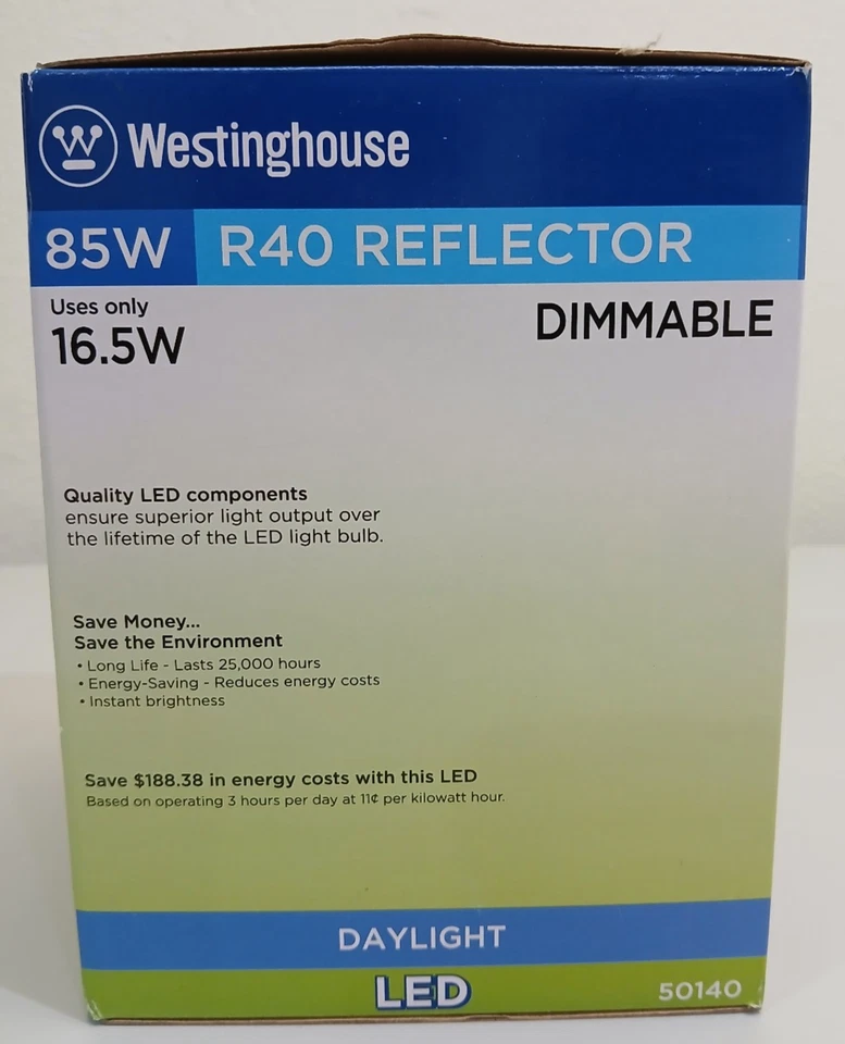 WESTINGHOUSE 16.5W LED DIMMABLE R40 REFLECTOR DAYLIGHT #50140 - Image 2 of 4