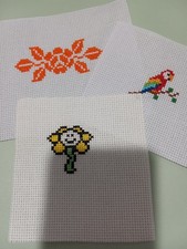 Completed Mixed Bundle Finished Cross Stitch Flowers Bird