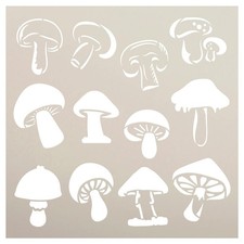 Mushroom Design Wall Art Reusable Plastic Stencil - StencilAir