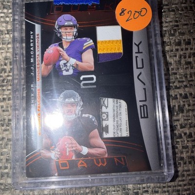 2024 Panini Black Dusk 2 Dawn J.J. McCarthy, Michael Penix Jr /50 Dual Patch RC