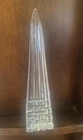 Waterford Obelisk Monument Crystal Paperweight Signed Vintage 7 5/8” Tall