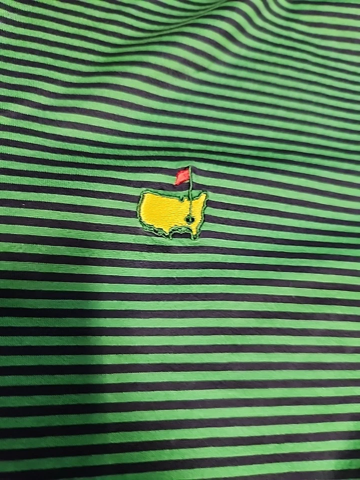 Polo ligero de golf a rayas verdes con logotipo de Bobby Jones Masters para hombre 2XL Foto 4 de 4