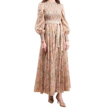 Zimmermann Freja Cut Out Dress crochet belt maxi dress ruched size Womens 2