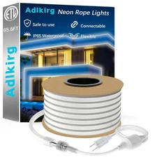 Neon Rope Light 65.6ft, Connectable & Cuttable 6000K Daylight Neon Strip, IP6...