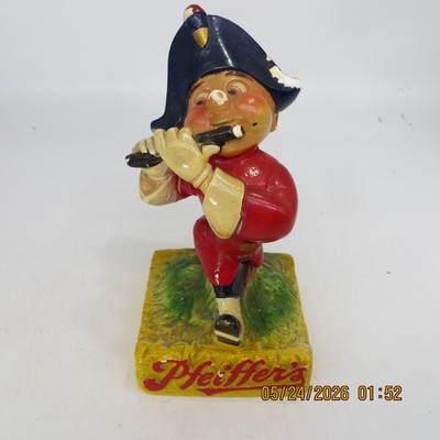 Original chalk back bar statue Pfeiffer's Beer patriot with fife