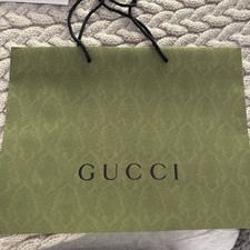 GUCCI Authentic Paper Shopping Gift Bag Tote Green 19 x14 x7 Exc Cond