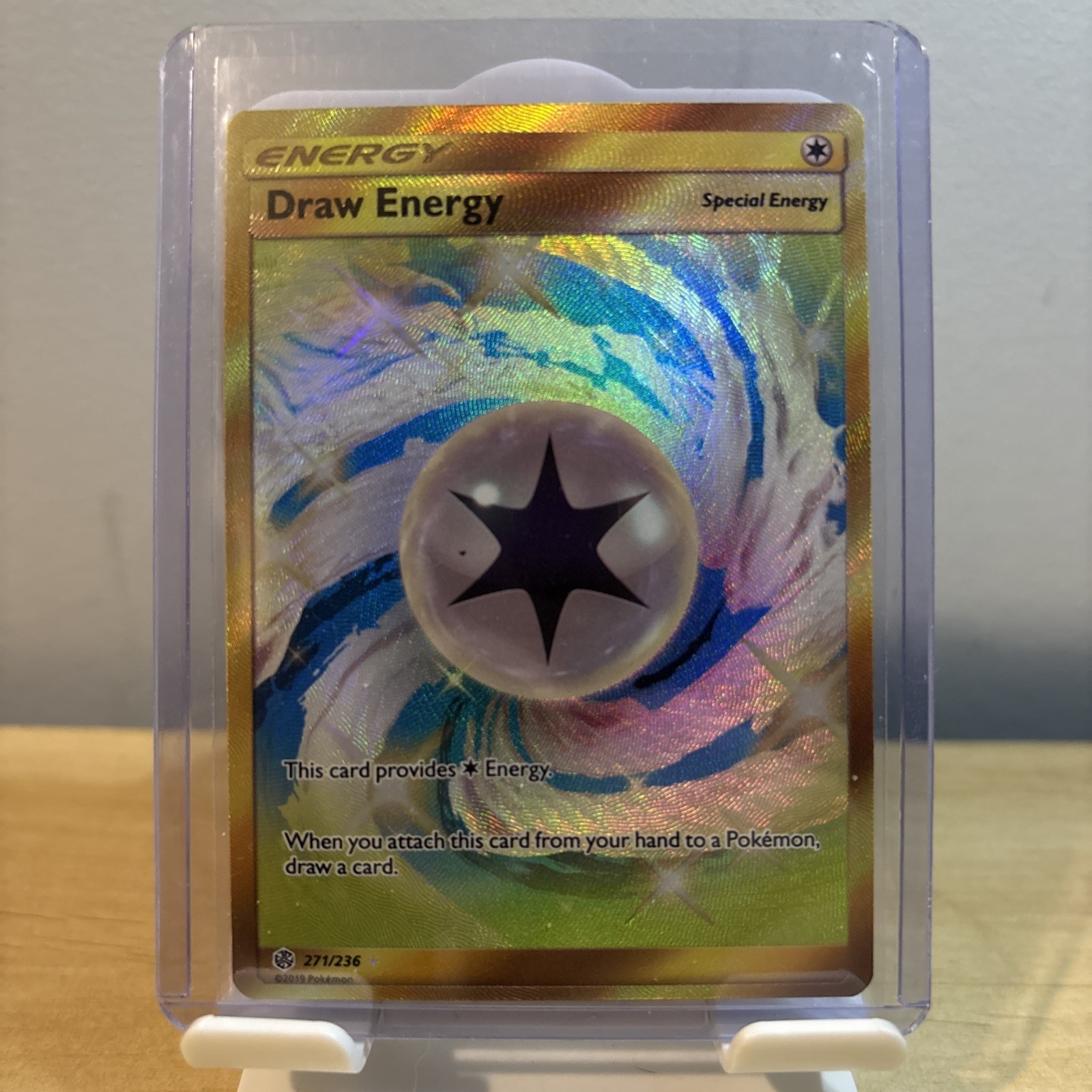 Draw Energy 271/236 Cosmic Eclipse NM Full Art Gold Secret Rare Pokemon Card