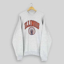 Vintage 90s Illinois Fighting Illini NCAA Crewneck Sweatshirt S-5XL