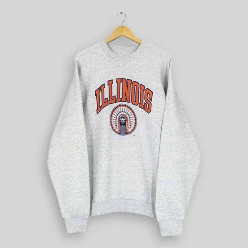 Vintage 90s Illinois Fighting Illini NCAA Crewneck Sweatshirt S-5XL