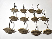 Set of 12 Shower Curtain Hooks, Fall Inspired Leaves BOHO Home Decor