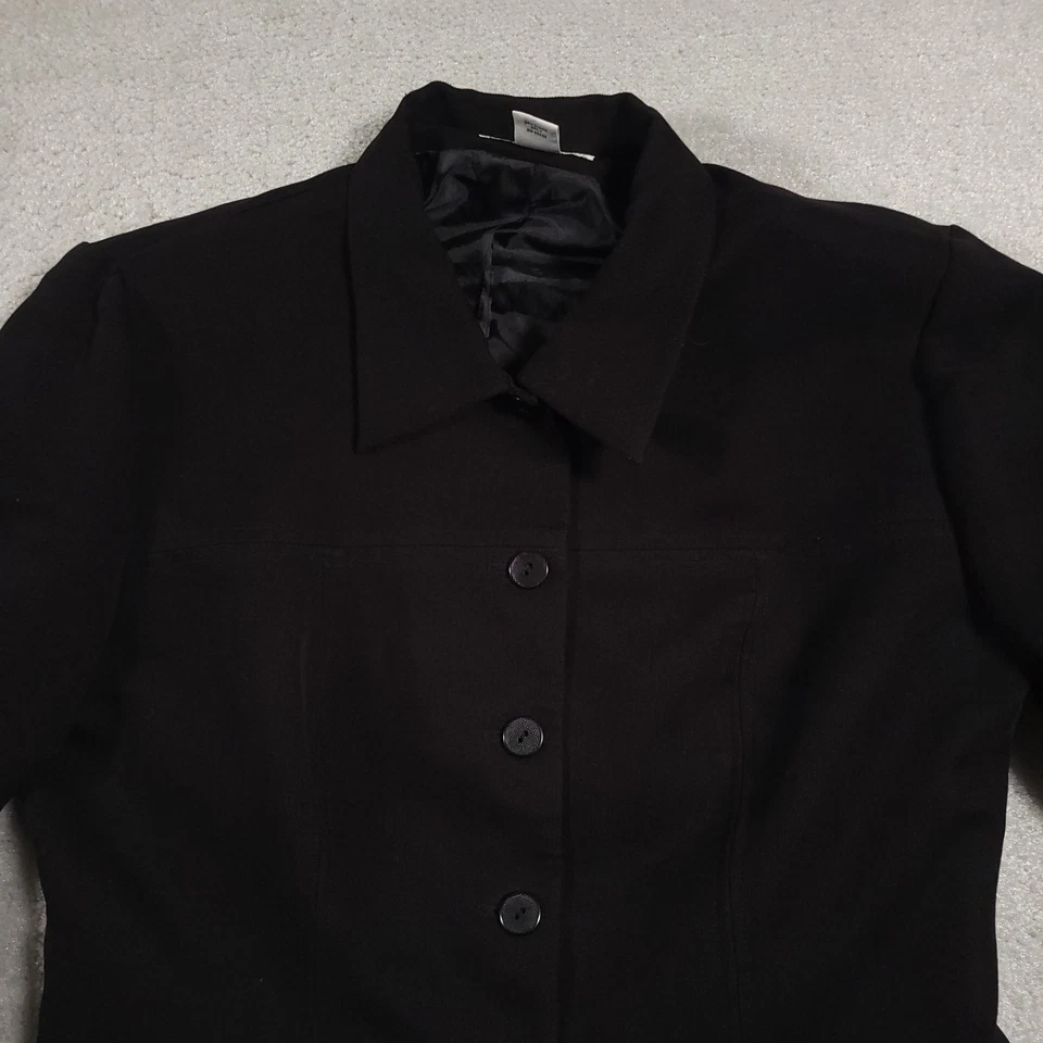 Croft & Barrow Brushed Corduroy Blazer Jacket Women's 14P Petite Short Black - Image 3 of 4