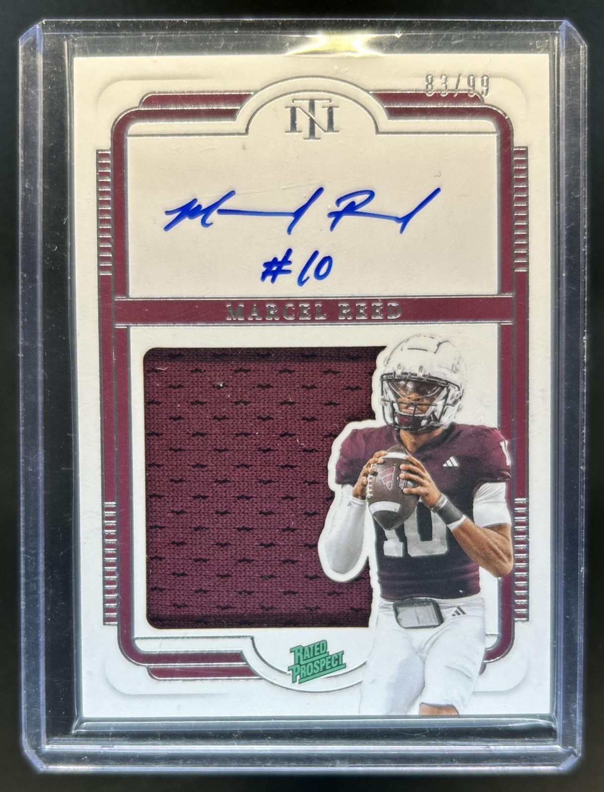 2025 National Treasures Marcel Reed Silhouettes Signatures Jersey Auto #/99