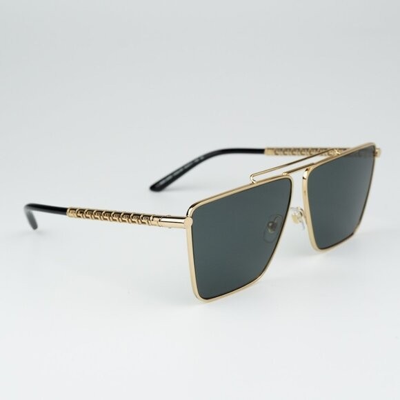 Versace VE2266 64mm Oversize Pillow Sunglasses Gold Frame Dark Grey Lenses New thumbnail 4