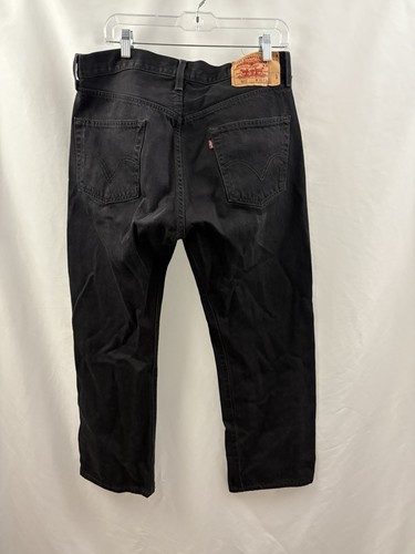 Levis 501 Jeans Herren 36x30 Schwarz Straight Button Fly American Dark Wash Denim - Bild 5 von 7