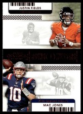 2021 Panini Contenders Round Numbers Justin Fields/Mac Jones Chicago Bears/New