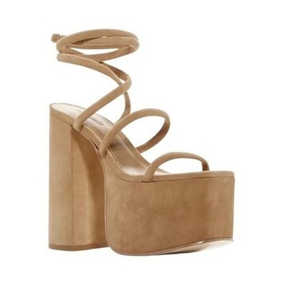 Cult Gaia Hyte Suede Platform Sandals Camel US 9 EU 39