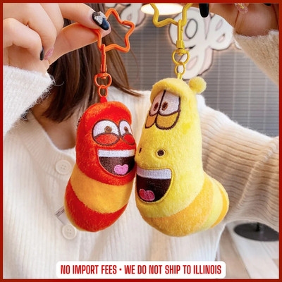 Anime Fun Insect Slug Keychain Creative Larva Plush Toys Cartoon Candice Guo Stu