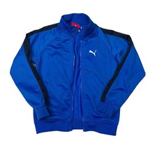 Puma Warm Up Zip Up Track Jacket FLAW Blue Black Boys 6