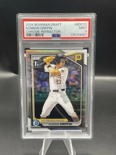 1814 Konnor Griffin 2024 Bowman Chrome Draft #BDC-22 Refractor 1st RC PSA 9