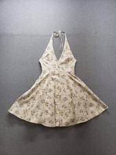 Zara Women Mini Dress S Multicolor Floral Tie Back Halter Neck Summer Beach