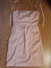 Guess Pink Floral Halter Dress Size 7, Stretch Cotton, Summer, Barbie