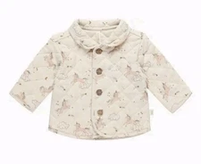 Quincy Mae Quilted Organic Unicorn Cotton Jacket Size-6-12M