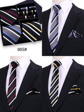 3pc Box Set Slim Necktie and Matching Pocket Square/8cm
