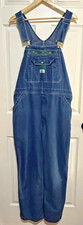 Liberty Denim Bib Overalls Green Zipper Accent 38x30 READ Medium Wash Workwear