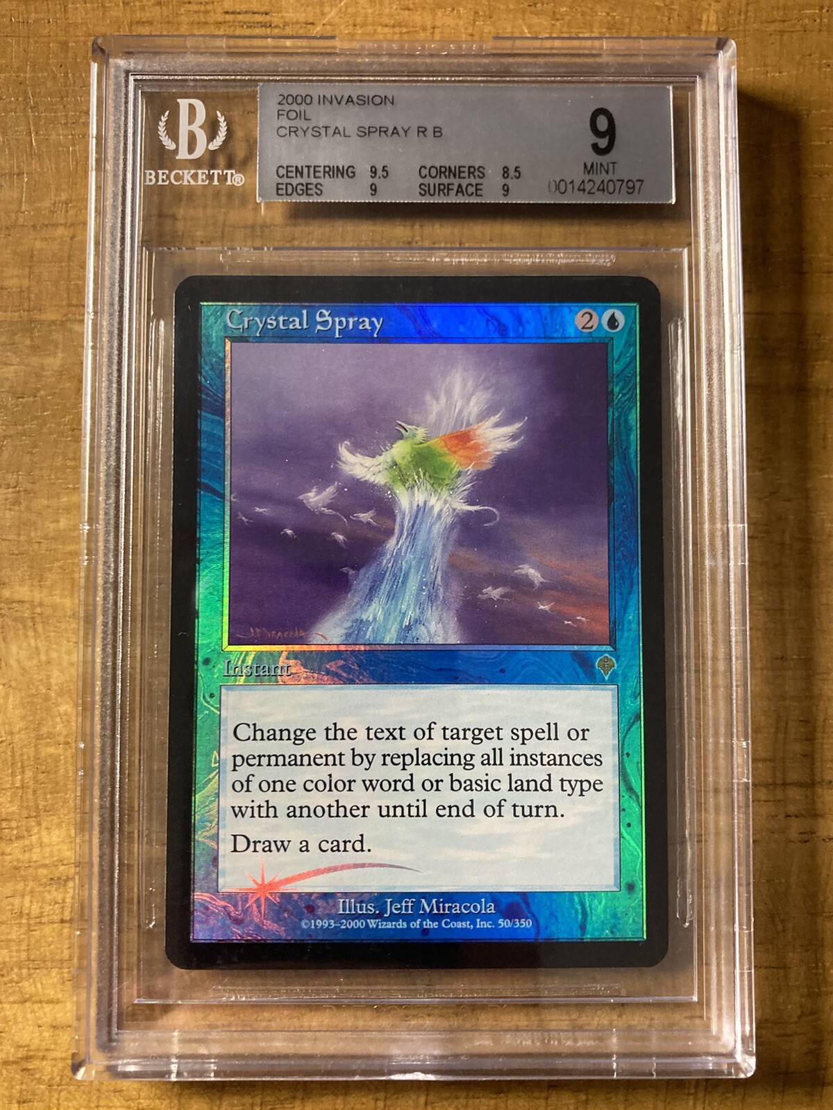 MTG✨CRYSTAL SPRAY FOIL✨Invasion BGS 9 MINT RARE Instant 2000 Miracola Art POP 1