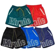 Rhude Men's Basketball Sports Leisure Fitness Breathable Shorts Beach Pants
