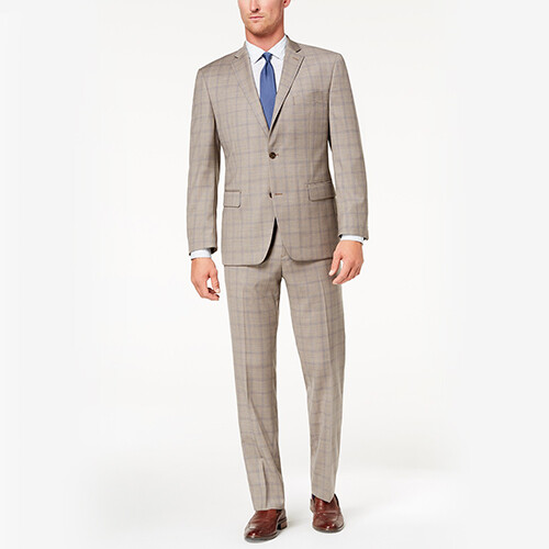 michael kors blue plaid suit