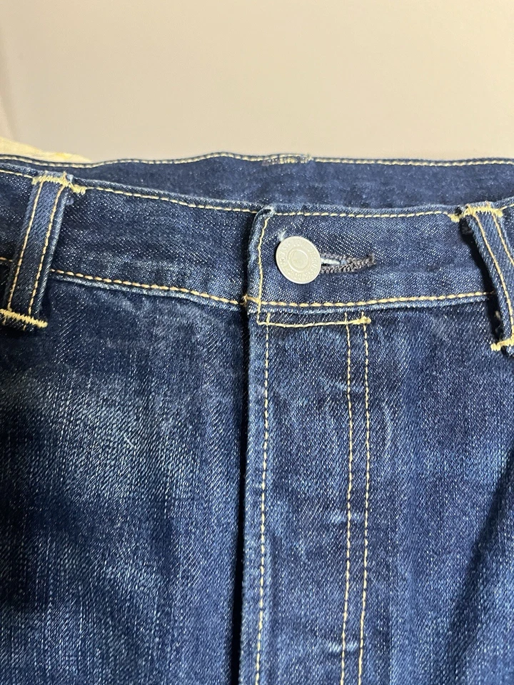 Levis Jeans Mens 36x34 Blue 501 XX Straight Fit Button Fly Dark Wash Denim - Image 3 of 4