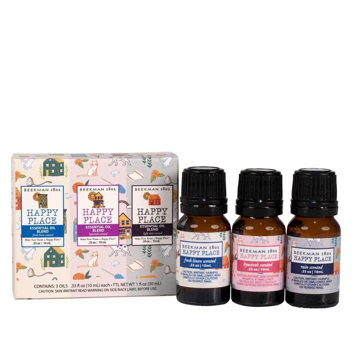 Beekman 1802 Happy Place Essential Oils, 1-Fresh Linen, 1-Hyacinth