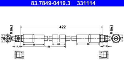 ATE 83.7849-0419.3 brake pants for Audi, VW