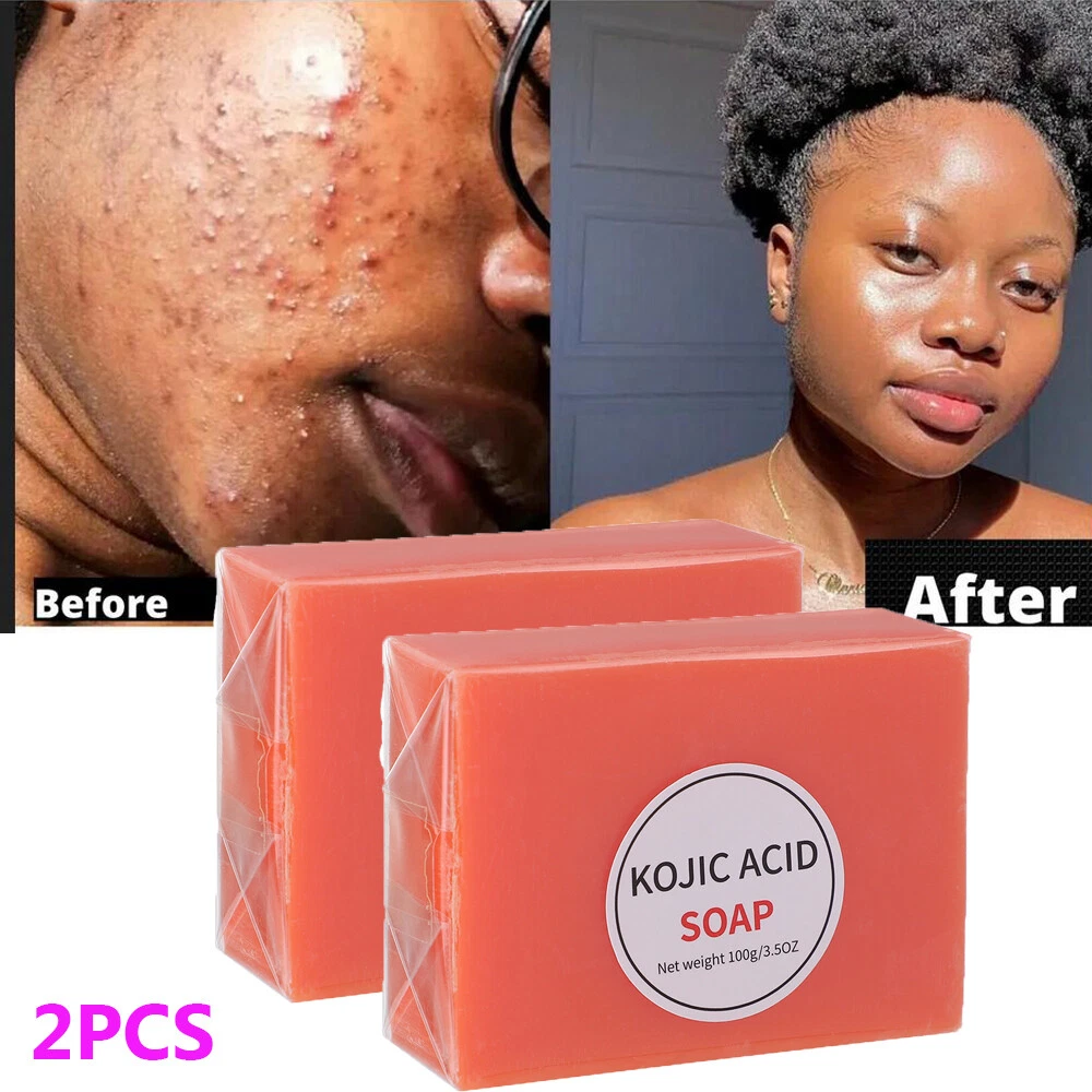 2PCS Skin Brightening Soap Original Kojic Acid Soap for Dark Spot