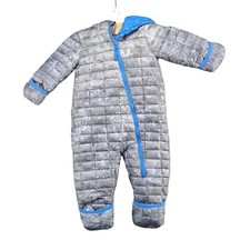 Snozu Boys Zip Up Sherpa Lined Hooded Puffer Snowsuit Gray 18M Winter