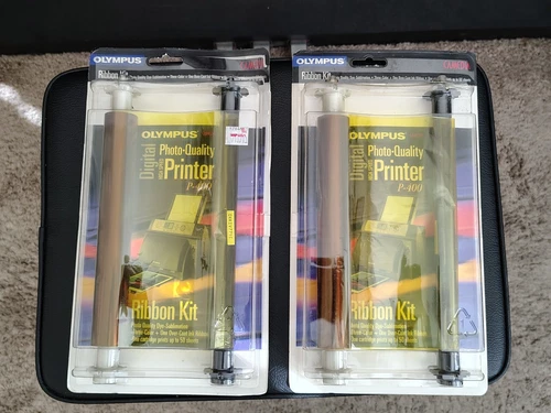 Lot of 2 OLYMPUS P-400 Ribbon Kit Matte (200655) Print 50 Sheets P-RBM, 08/2000+