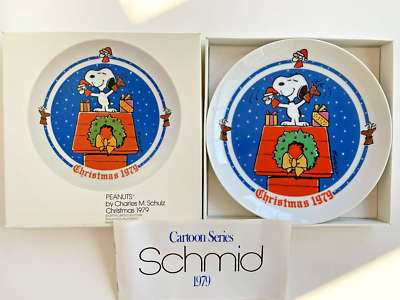 Schmid 1979 Peanuts Snoopy Christmas Plate - Eighth Limited