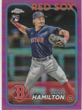 2024 TOPPS CHROME DAVID HAMILTON SS RED SOX ROOKIE #49 PINK REFRACTOR SP