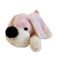 FAO Schwarz Puppy Dog Plush Stuffed Animal Light Pink Beige Black Nose 2018 8"