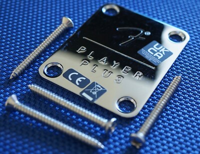 . Fender Player Plus Nashville Telecaster  Chrome 4-Bolt ''F'' NECK PLATE + Bolts