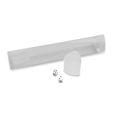 2 BCW Clear Tri-oval Playmat Tubes With 2 White Dice and Caps