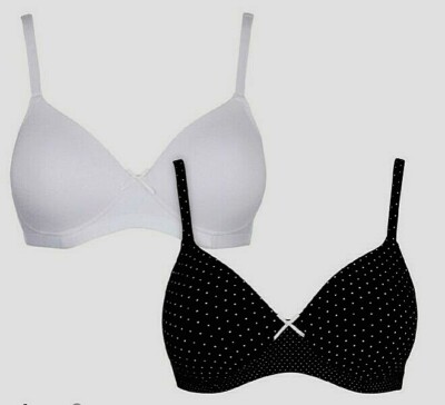 2 pack Blooming Marvelous Mini Spot Nursing Maternity Unwired T-Shirt BRAS 36B